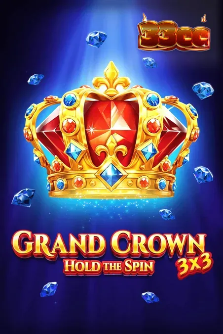 Interface do jogo de slot 3x3 Grand Crown com símbolos de frutas e coroas douradas